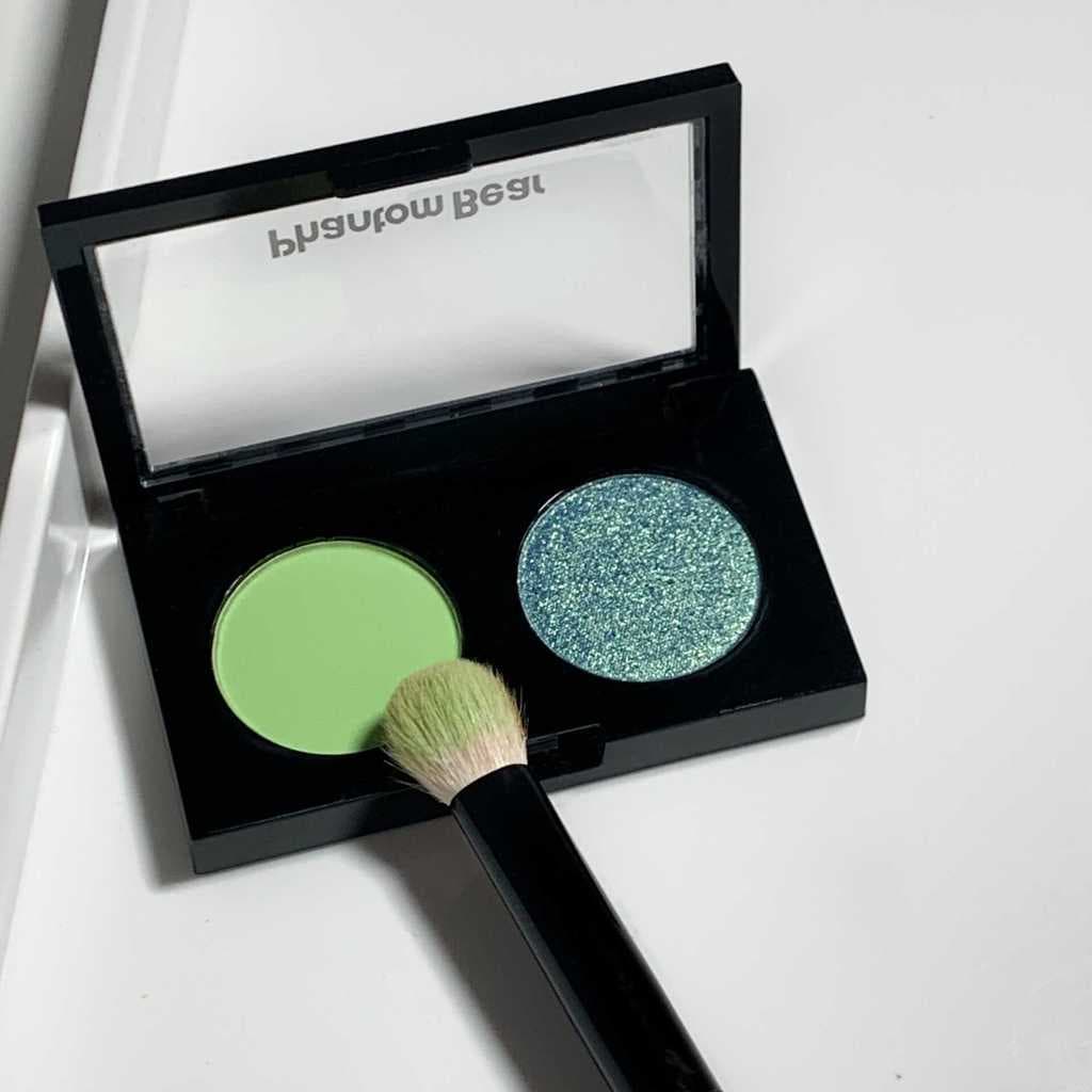 Fantasma urso fantasma sombra de duas cores paleta de sombras verde fosco fino Flash perolado 2025 novo estilo