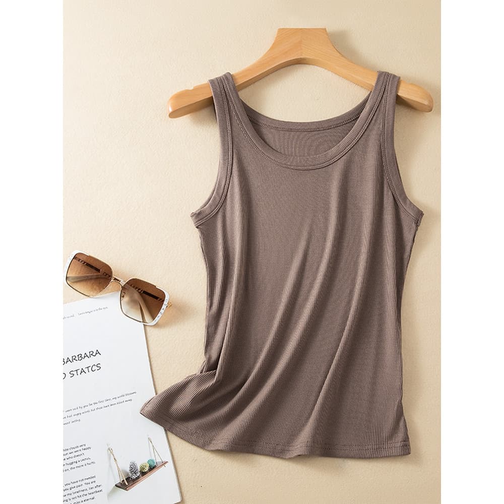 Mulheres verão cobrindo seios fino-ajuste sem mangas topos sem mangas camisas de fundo Anti-reflexo All-match camisola c
