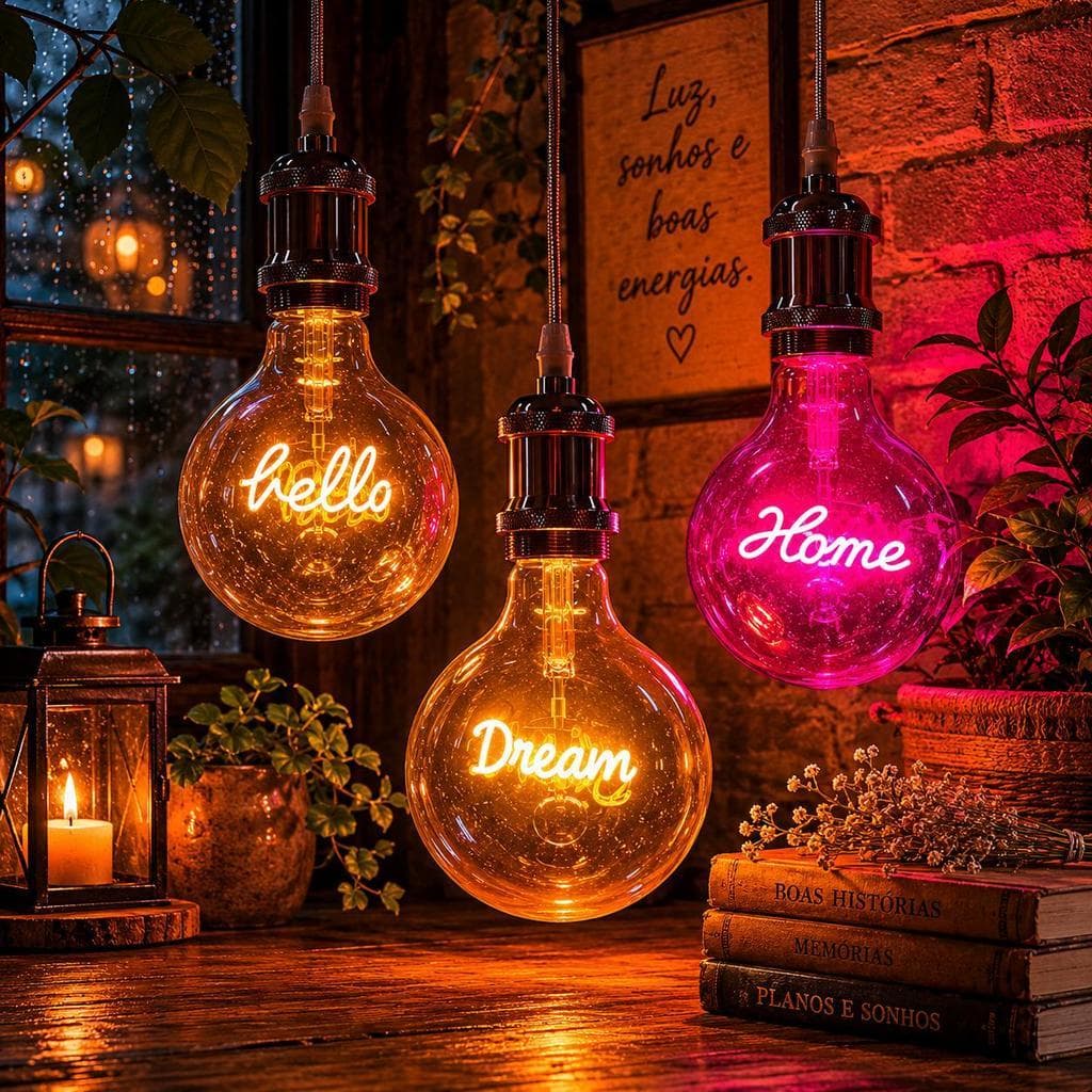 Lâmpada Decorativa G125 Filamento LED Home Dream Hello