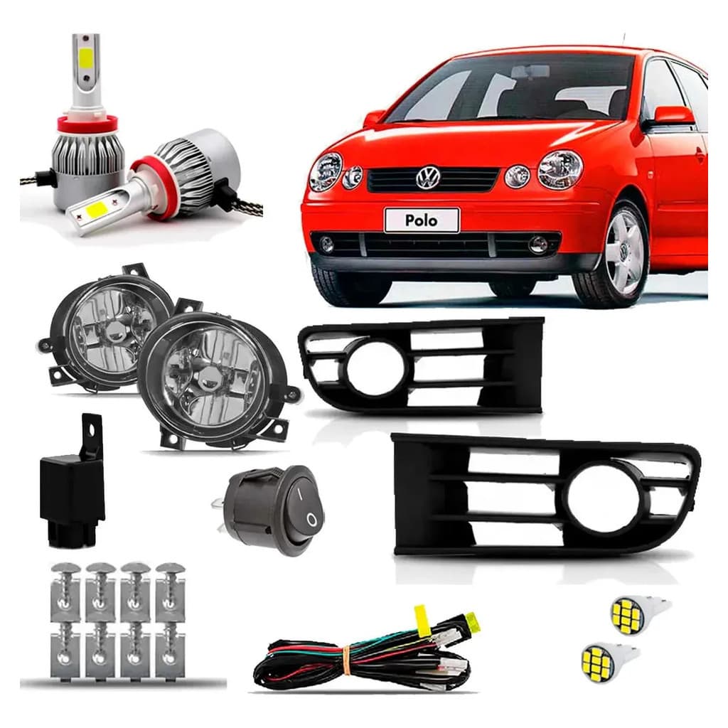 Kit Auxiliar Farolete Polo 2003 Cibie Completo