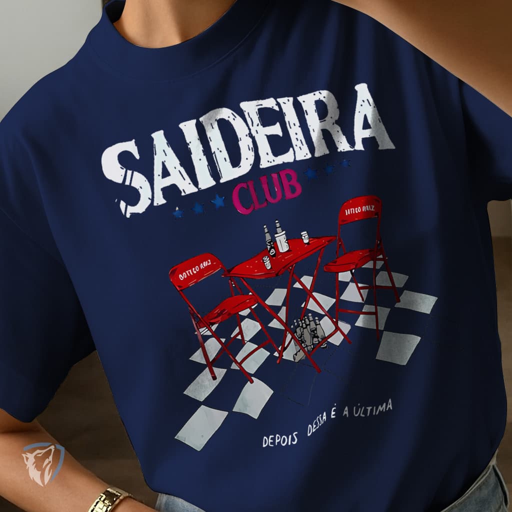 Camiseta Unissex Saideira Club | Humor de Boteco e Estilo Retrô Irreverente