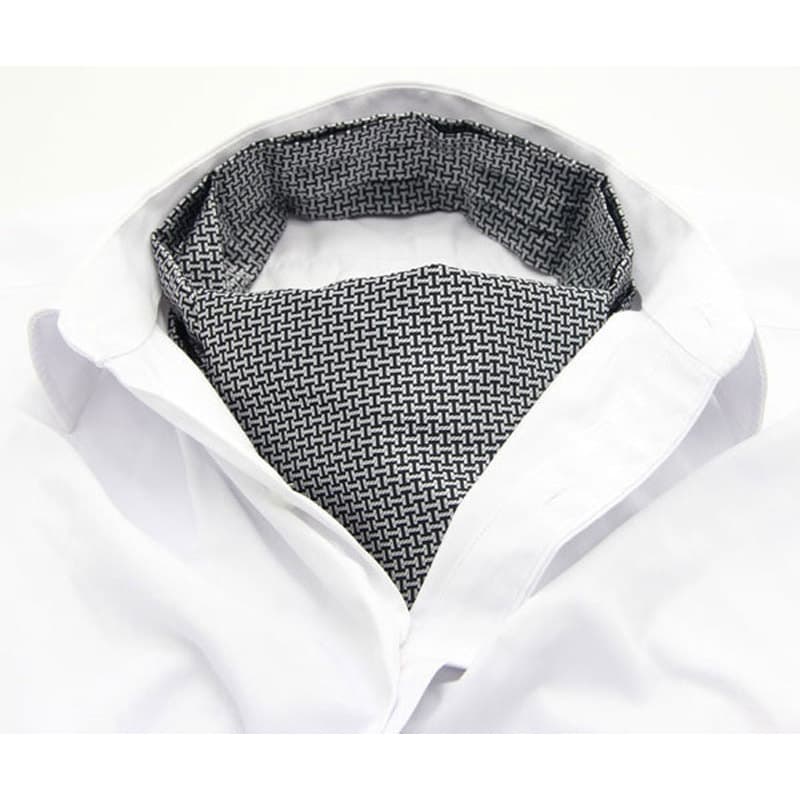 Homens cachecol camisa cachecol masculino britânico Retro dupla face bordado terno decote cachecol cinza padrão Floral