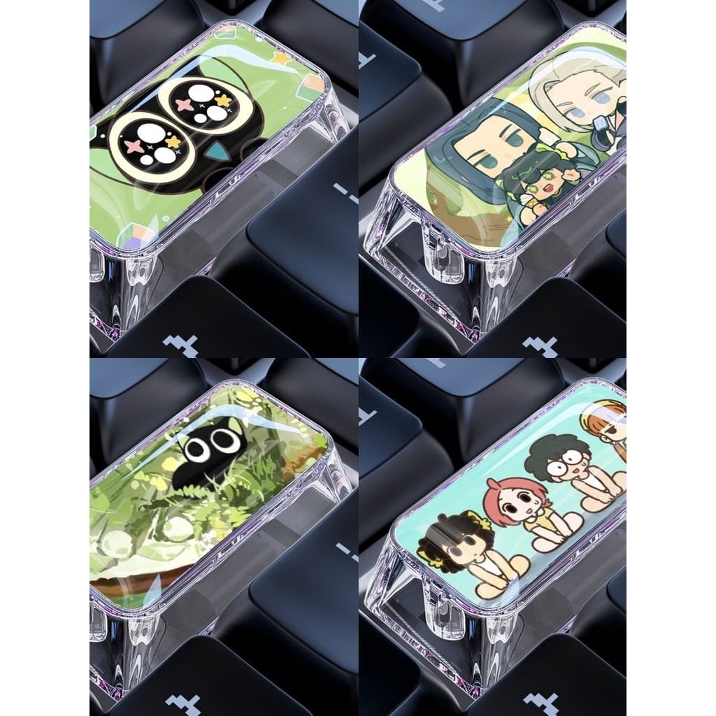 Luo Xiaohei Wars Excluir Keycap Único Desenho Animado Bonito Anime Teclado Mecânico Personalizado 2U Transparente Epóxi