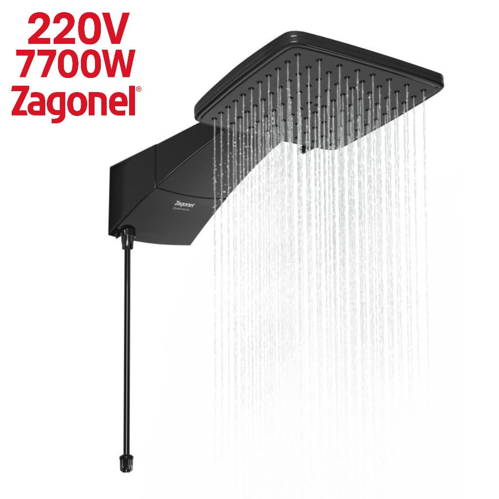 CHUVEIRO ELETRICO DUCHA QUADRATTA ELETRONICA 220V 7700  BLACK