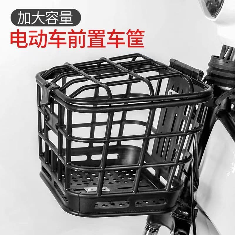 Cesta dianteira de bicicleta elétrica, cesta quadrada Extra grande com tampa, cesta frontal de grande capacidade,