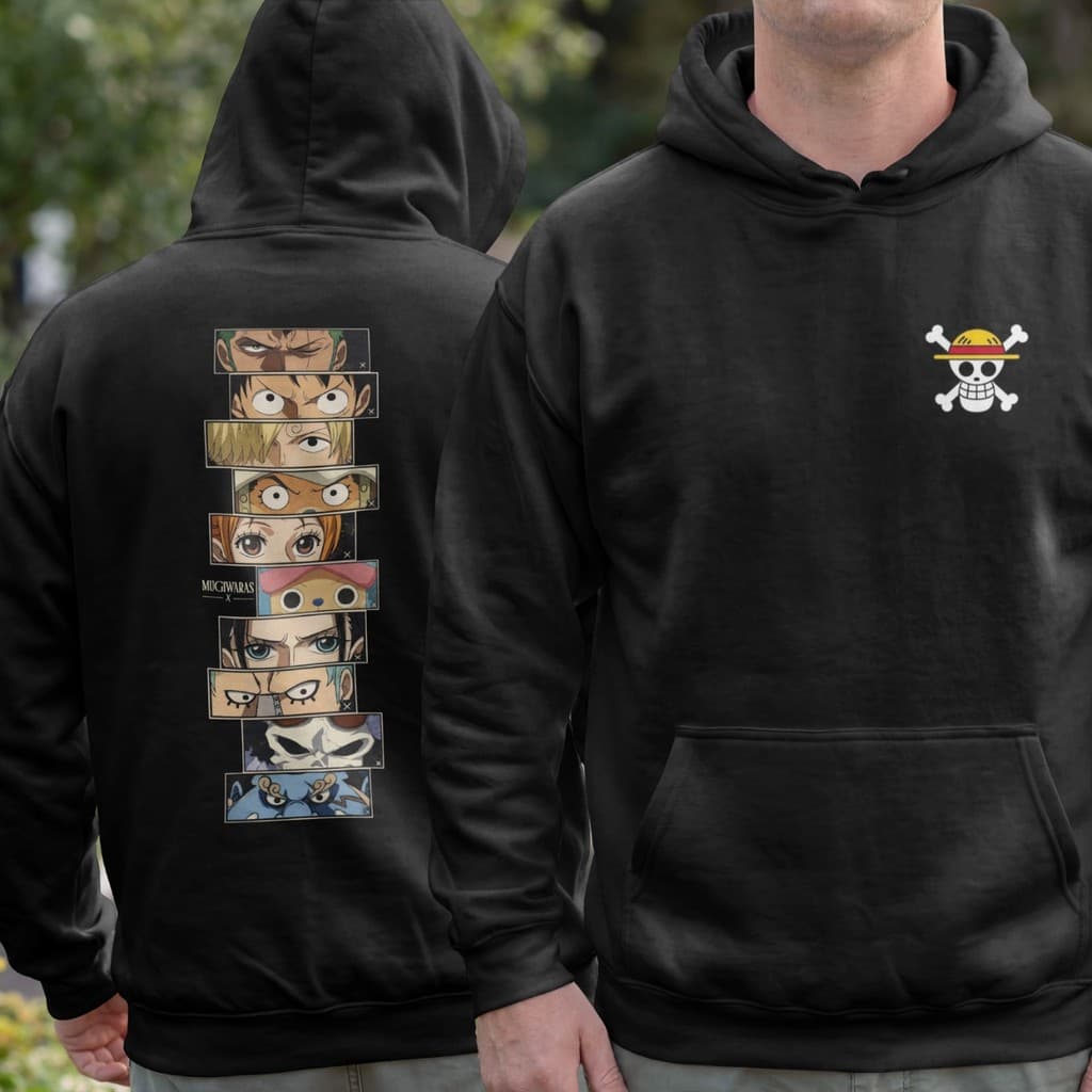 Moletom Canguru Estampada Anime One Pirata Personagens Otaku Geek Chapéu de Palha Algodão Feminina e Masculina HT Co