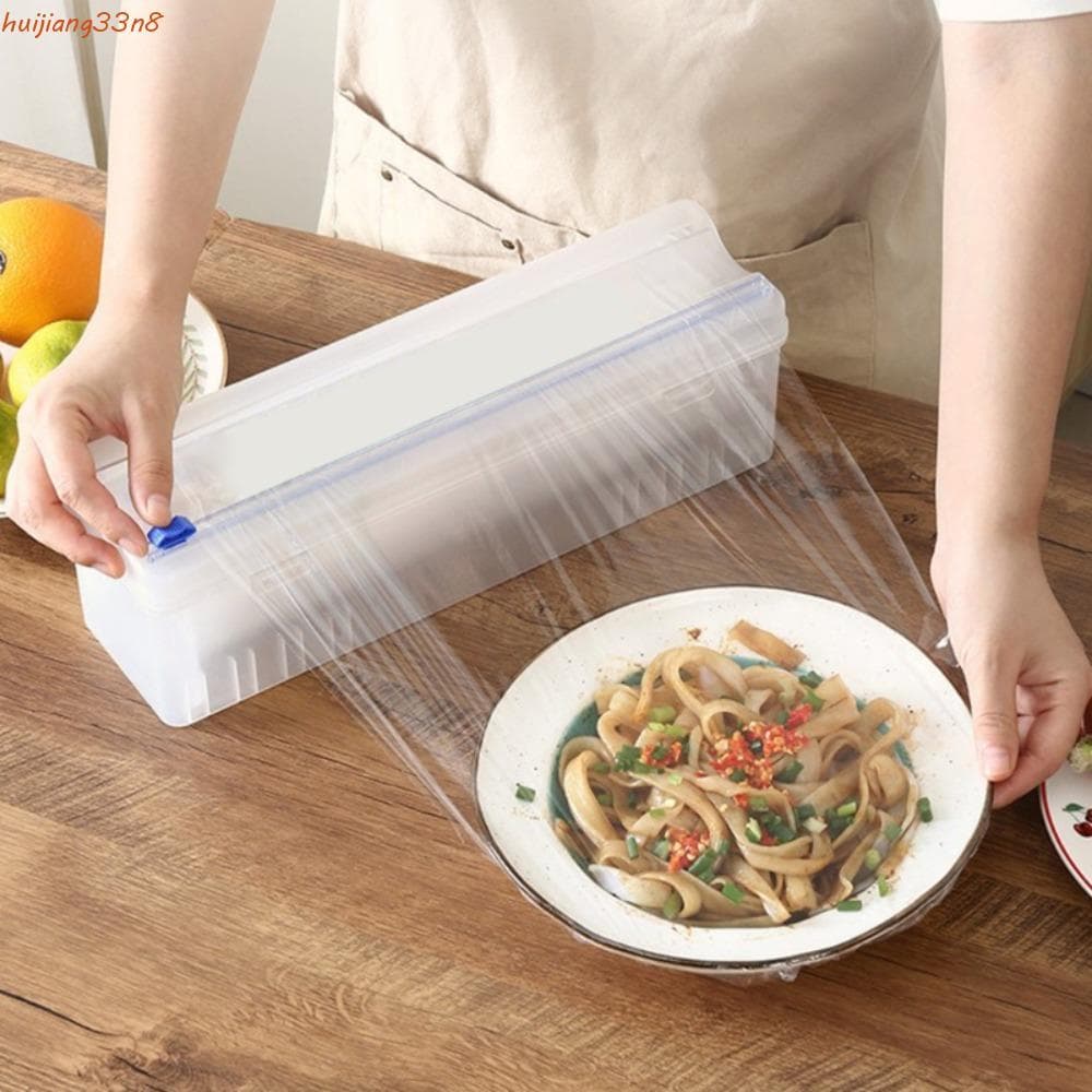 HUIJIANG Cling Film Cutter Plástico 1Pcs Ferramenta De Cozinha Suporte De Armazenamento Ajustável Recarregável