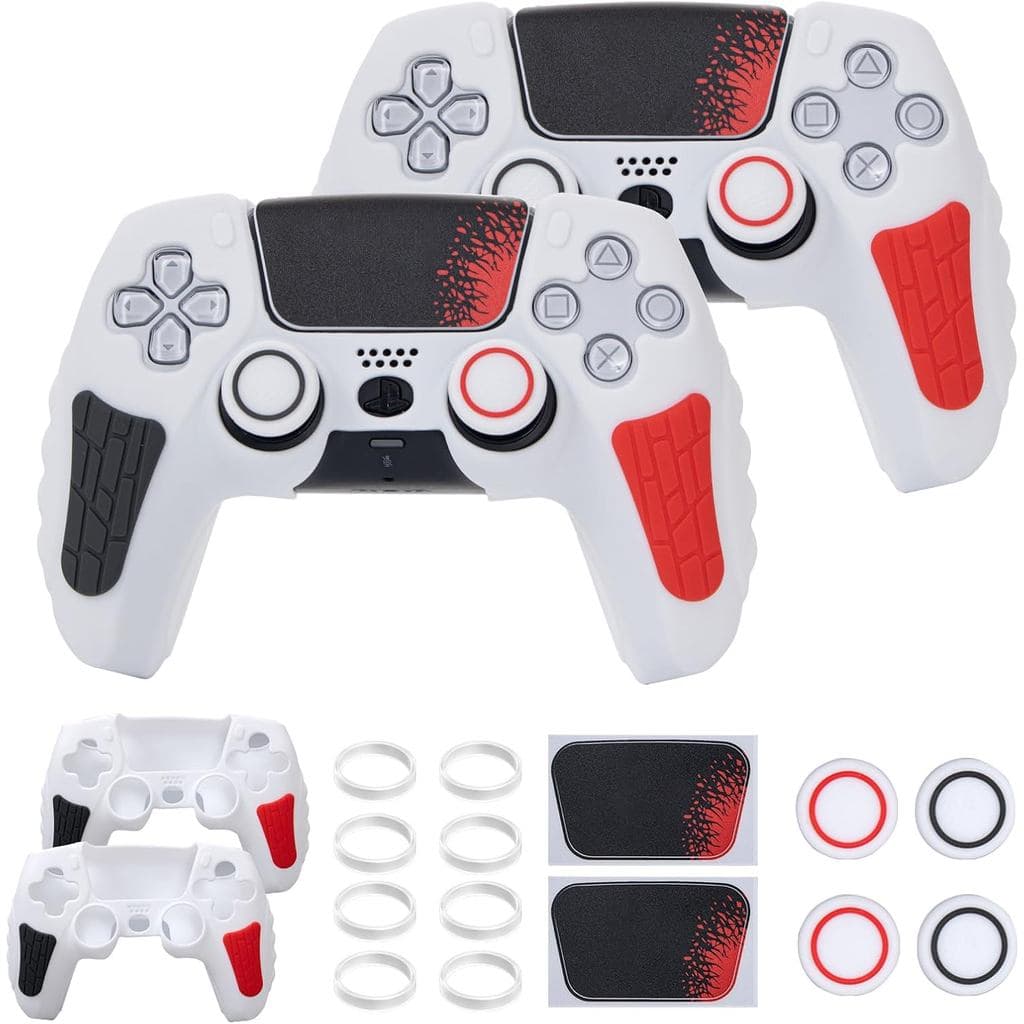 Capa para Controle PS5 ECHZOVE, Capa de Silicone Antiderrapante Compatível com Controle PS5 com Protetores de Joystick e
