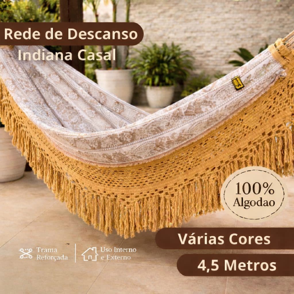 Rede Gigante 4,20x1,60 de Dormir Casal Grandona | Artesanal Reforçada | Suporta Até 300kg