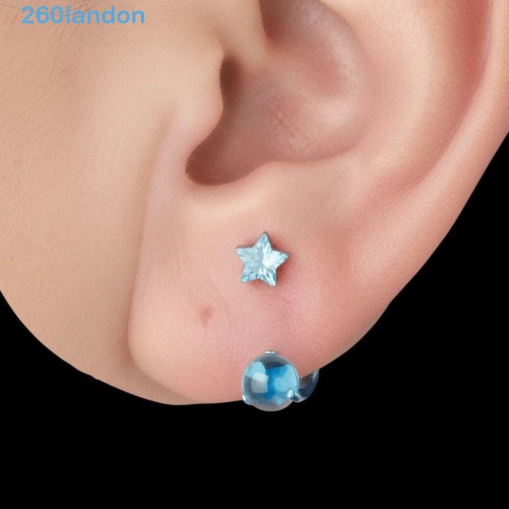 Brinco De Cartilagem LANDON Star , Anel De Nariz De Septo Em Forma De U Com Rosca Interna Anodizada , Colorido