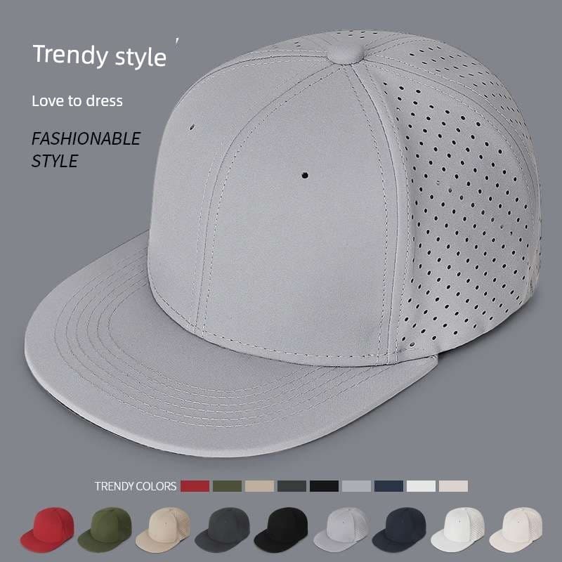 boné masculino boné Zhen Yueqi Totalmente Selado Tamanho Elástico Cor Sólida Chapéu Hip-Hop Aba Plana Ventilação Burac