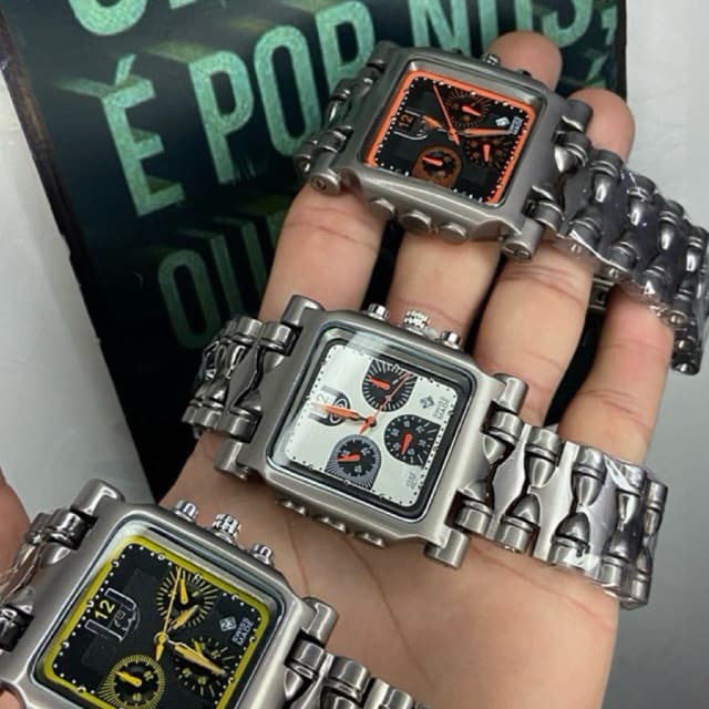 Relógio masculino analógico Minuti marchine 100% Funcional em Aço inoxidavel envio imediato