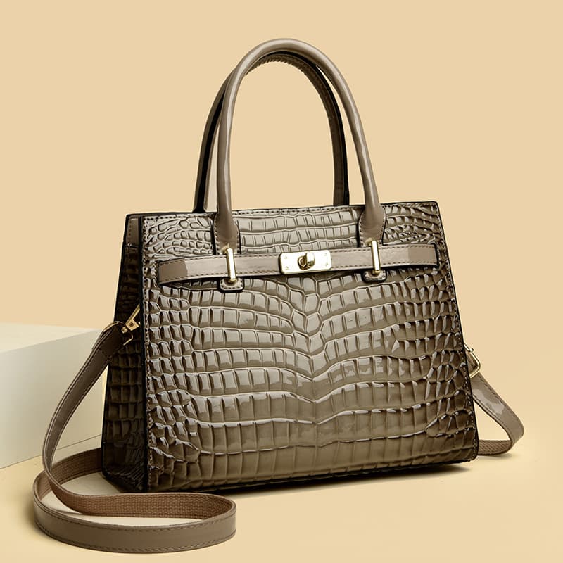 Hong Kong autêntica bolsa feminina de couro genuíno 2026 novo estilo padrão de crocodilo bolsa de couro atmosférica de a