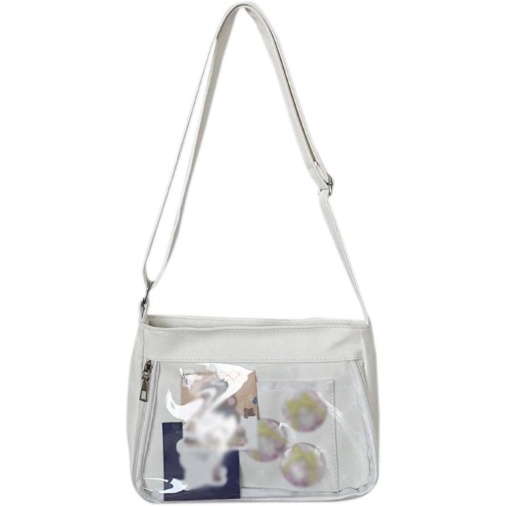 Bolsa ITA transparente quadrada pequena e fofa estilo japonês - para roupas de meninas, de ombro ou transversal 7HIM
