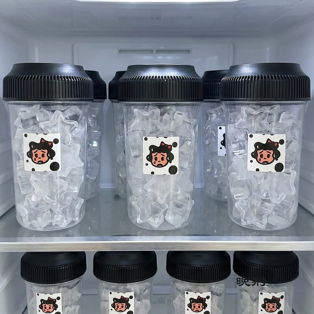 Copo de gelo caseiro reutilizável com tampa cubo de gelo de qualidade alimentar molde de gelo diy copo de bebida fria xí