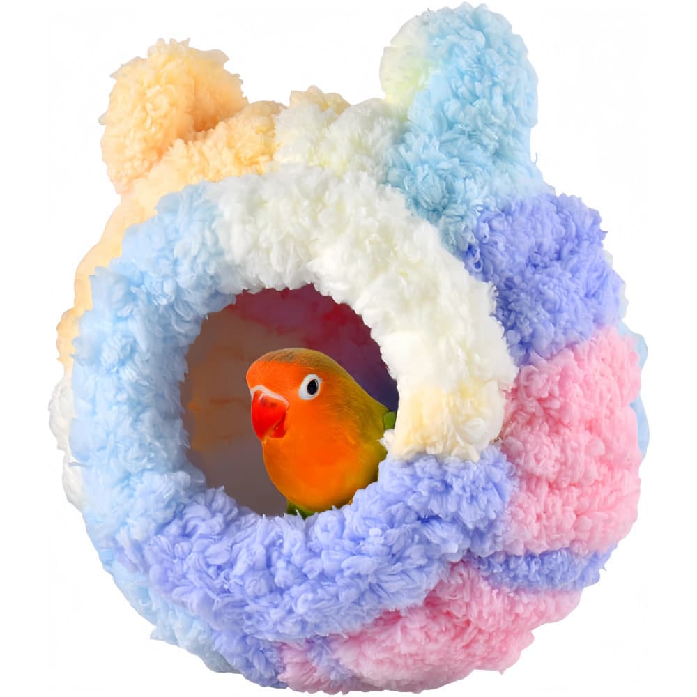 Pequeno ninho de pelúcia quente para papagaios no inverno, casinha para periquitos, agapornis e calopsitas, ninho para d