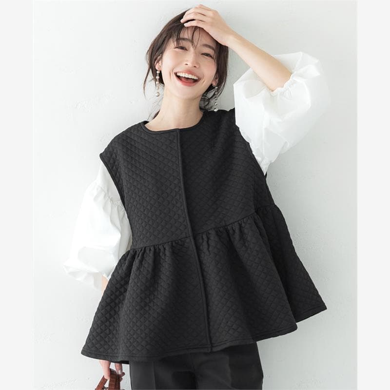 Amazon AliExpress desejo pedido japonês outono inverno novo estilo comércio exterior babados moda All-Match acolchoado c