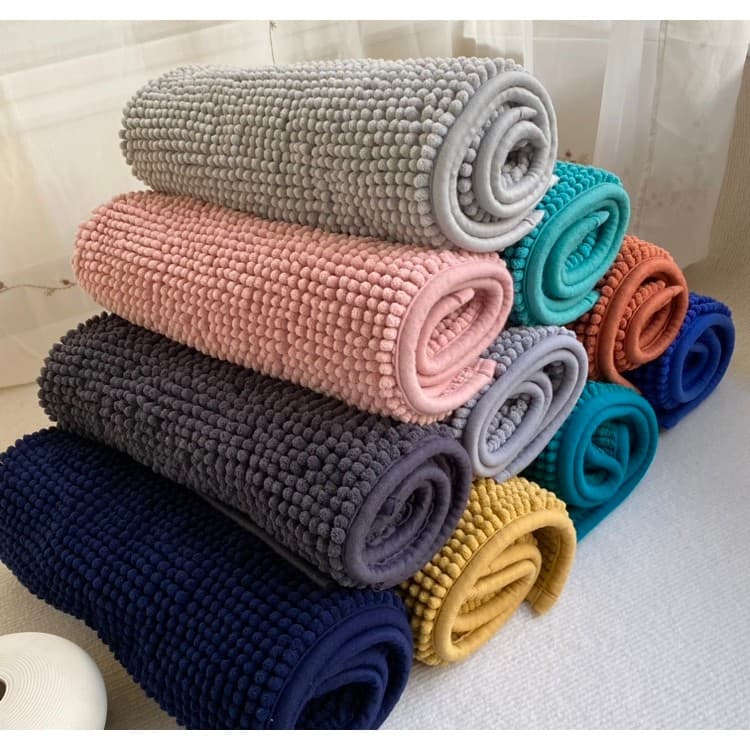 Tapete de chão de Chenille para banheiro, tapete frontal para porta de banheiro doméstico, absorve água, antiderrapante,