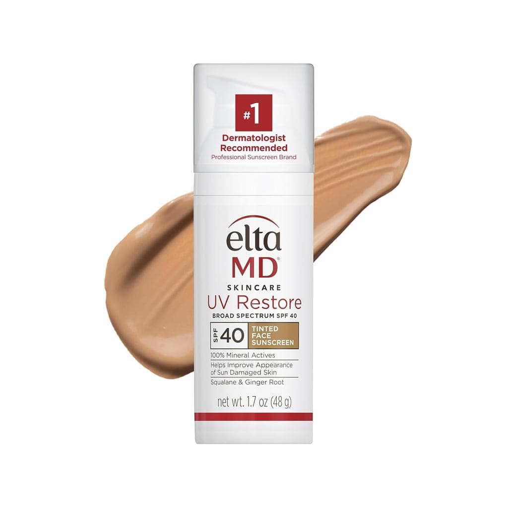 EltaMD UV Restore, Protetor Solar Facial, FPS 40, Protetor Solar Mineral para Reparação de Pele Danificada pelo Sol, Fór