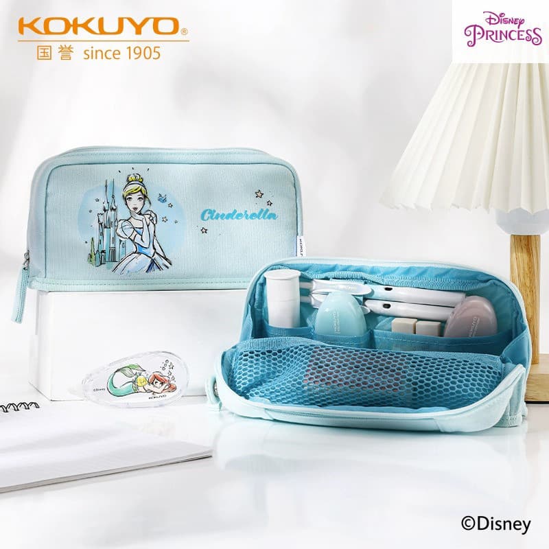 Kokuyo Japão Kokuyo Disney Princess Series HACOHACO Bolsa de armazenamento Bolsa de armazenamento portátil de grande cap