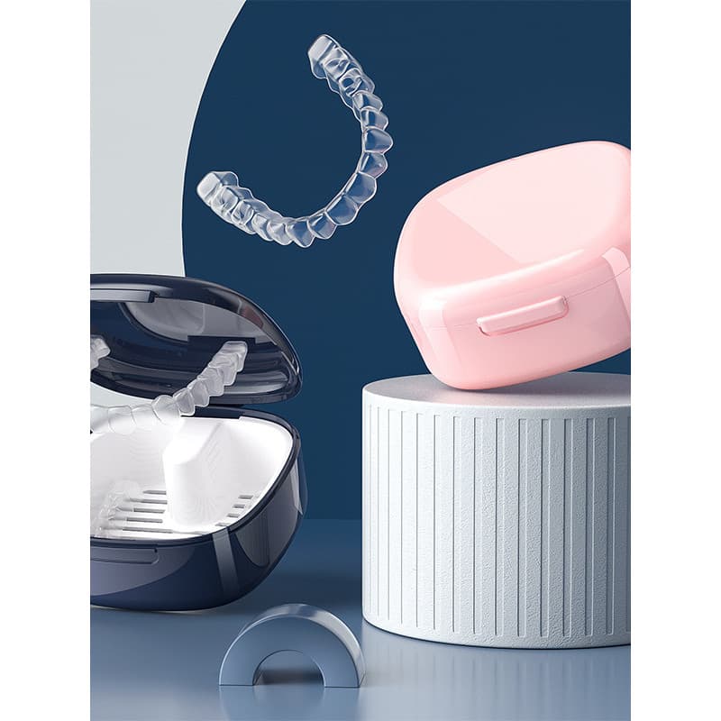 Caixa de armazenamento de dentaduras idosos portátil caixa de dentes de imersão chaves invisíveis correção retentor caix
