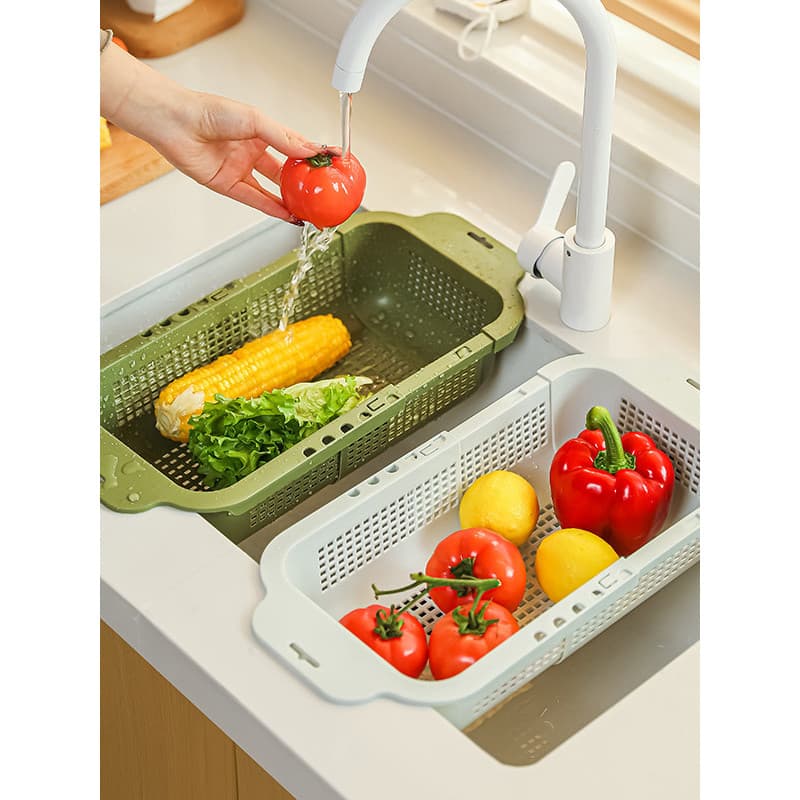 Cesta de drenagem retrátil Multi-torta, cesta de vegetais para cozinha, lavatório, dreno doméstico, sala de estar, prato