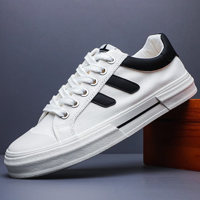 Primavera novo estilo estilo Preppy dopamina Campus juventude costura sapatos de lona masculinos plana confortável sola