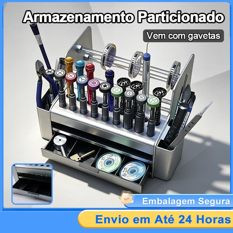Organizador Ferramentas para Oficina Reparo Celular-Porta Parafusos, Acessórios Peças Pequenas, Multiuso para Bancada