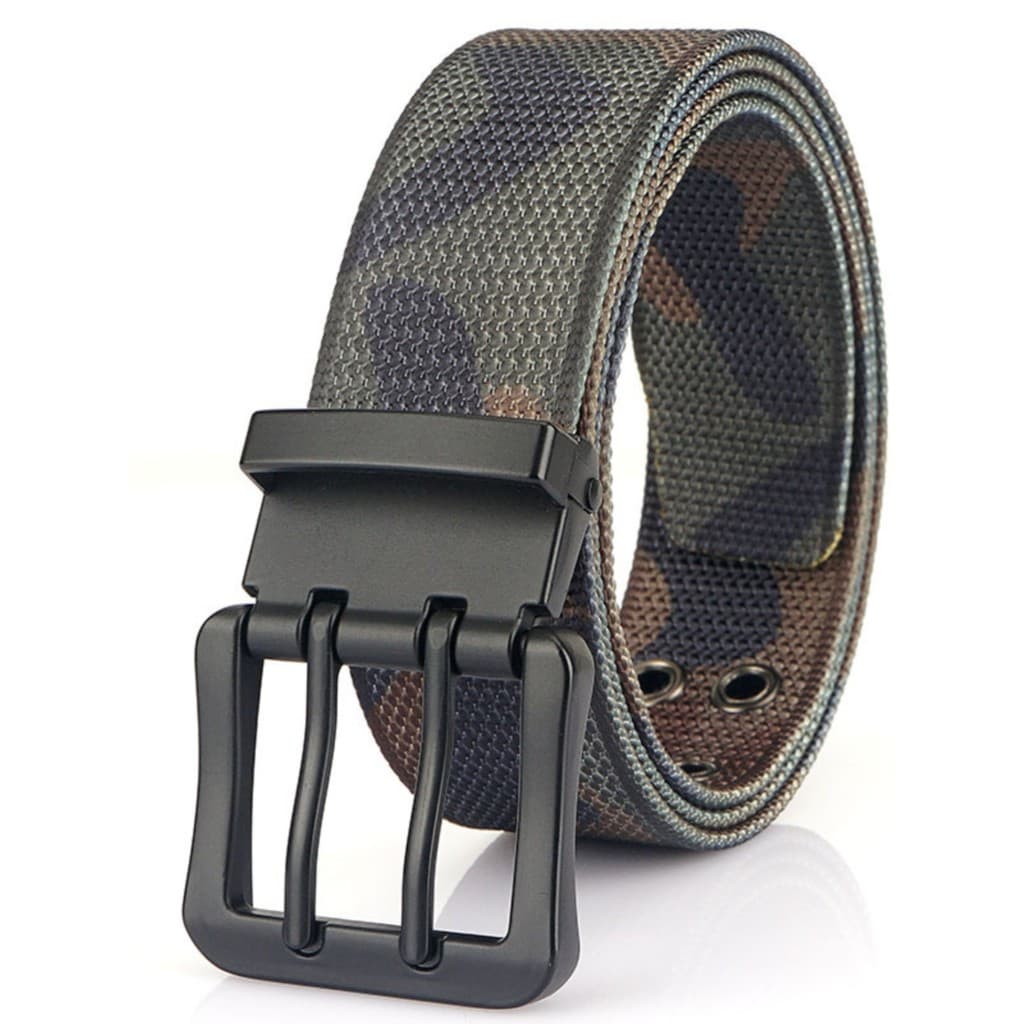 Fivela de pino duplo durável náilon cinto militar masculino Casual calças femininas cinto lona tático único soldado fã 0