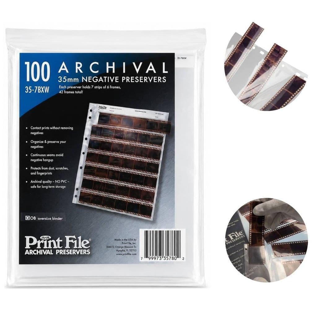 Kit 100 Folhas  Preservador de Negativo 35mm até 700 Filmes Print Files Greika