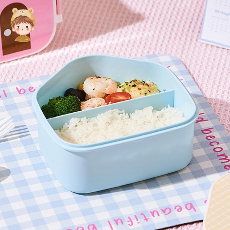 Lancheira Dos Desenhos Animados 1200ML Micro-Ondas Seguro Bento Caixa Com Garfo E Colher Estudantes Recipiente De Comida