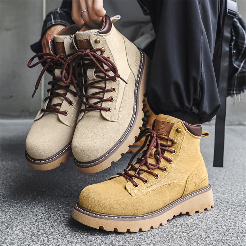 Martin botas masculinas estilo britânico couro genuíno baixo-top deserto botas curtas verão respirável Mid-top macacão a