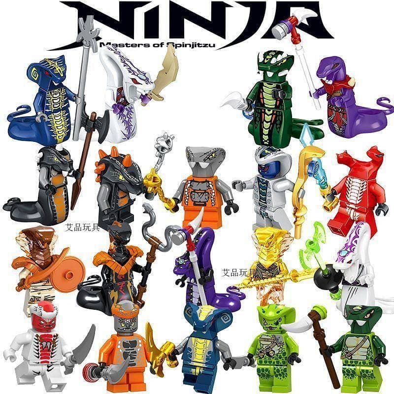 Fantasma Ninja Cobra Monstro Paiso Latra Garagem Vilão Bloco de Construção Minifigura Montagem Educacional