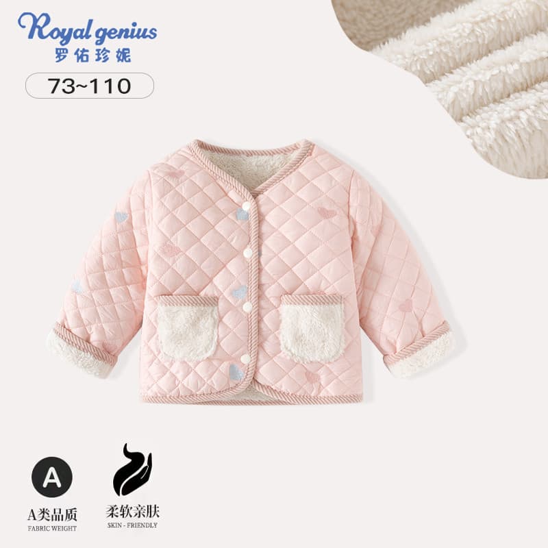 Bebê roupas de inverno novo estilo jaqueta velo quente doce bebê algodão-acolchoado jaqueta Outing topo crianças jaqueta