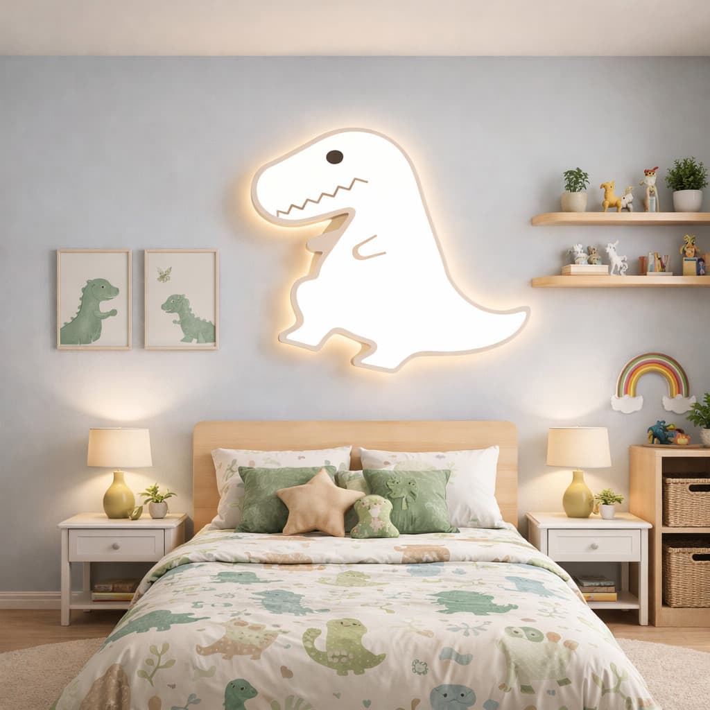 Luminária Plafon LED Infantil Dinossauro Teto Quarto Menino Divertido Parque Jurássico Paylow