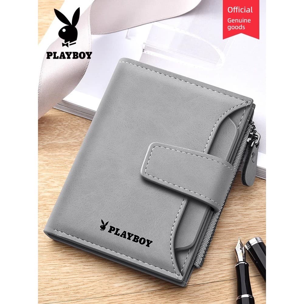 carteira masculina carteira masculina com ziper Carteira curta masculina de couro genuíno para estudantes universitários