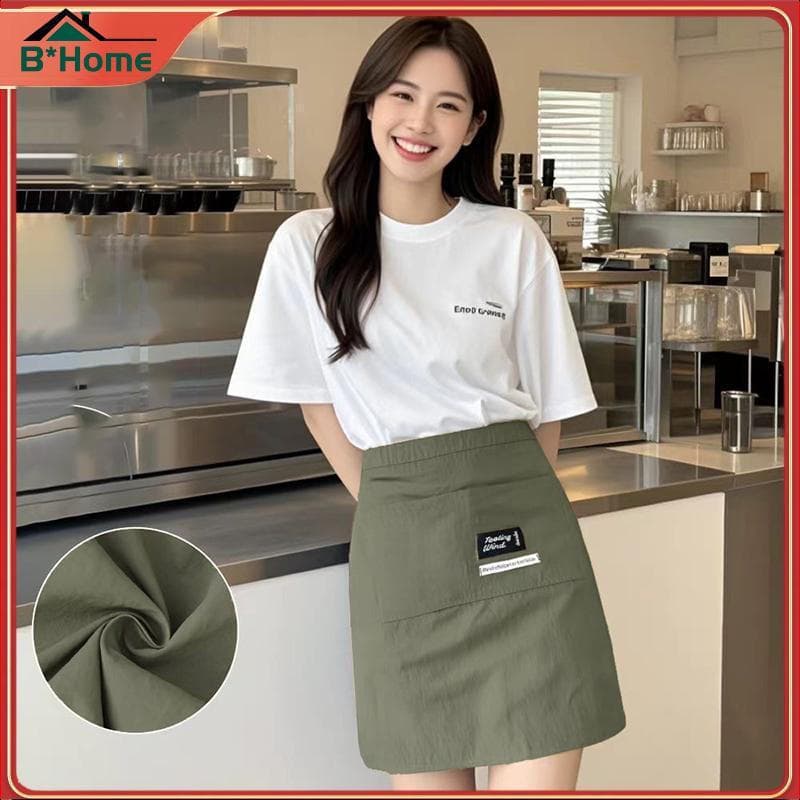 BHTH 1 Peça Avental De Lona De Cozinha Feminino Restaurante Garçonete Com Cintura Estendida E Costuras Reforçadas Meio ~