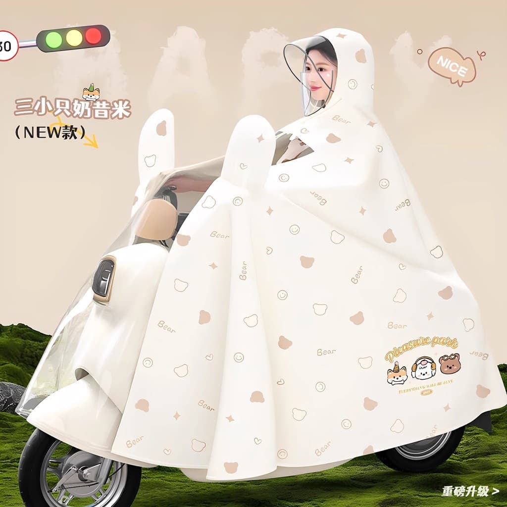 Capa de chuva bateria elétrica carro capa de chuva corpo longo à prova de chuva Extra grosso novo estilo adulto equitaçã