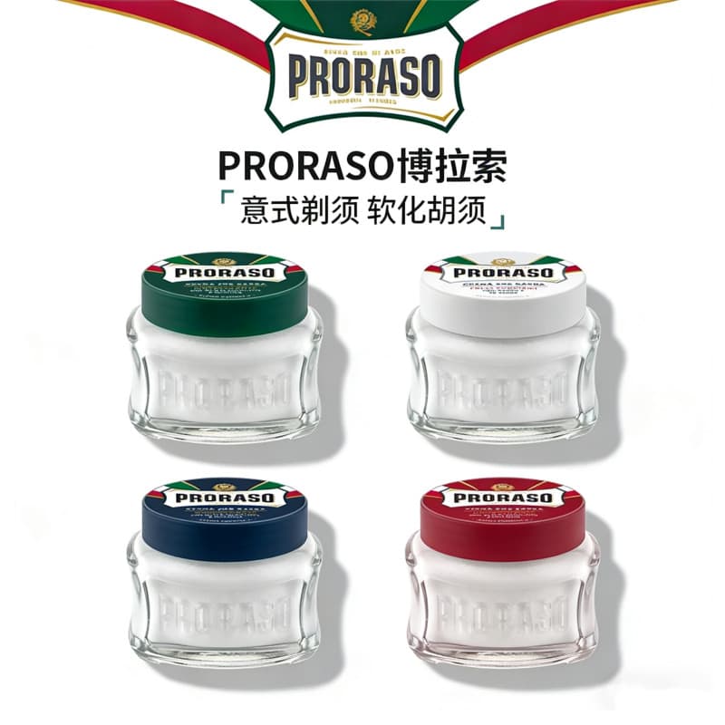 PRORASO PRORASO Creme de massagem pré-barba masculino Eucalipto Sândalo Aveia Aloe Vera Perfumado Pré-Barba Limpa