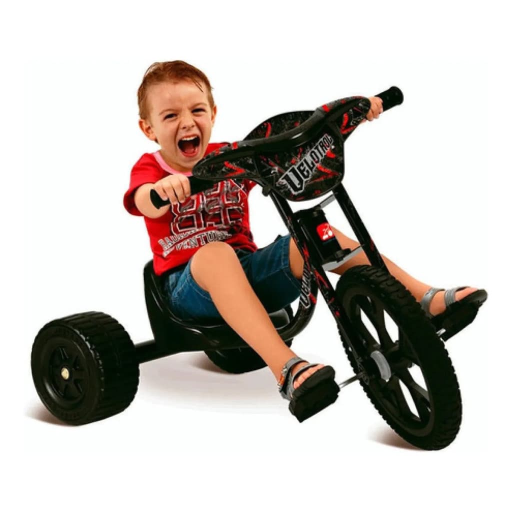 Triciclo Radical Menino 14 Speed Velotrol Preto | 1 ou 2 Unidades | Pronta Entrega