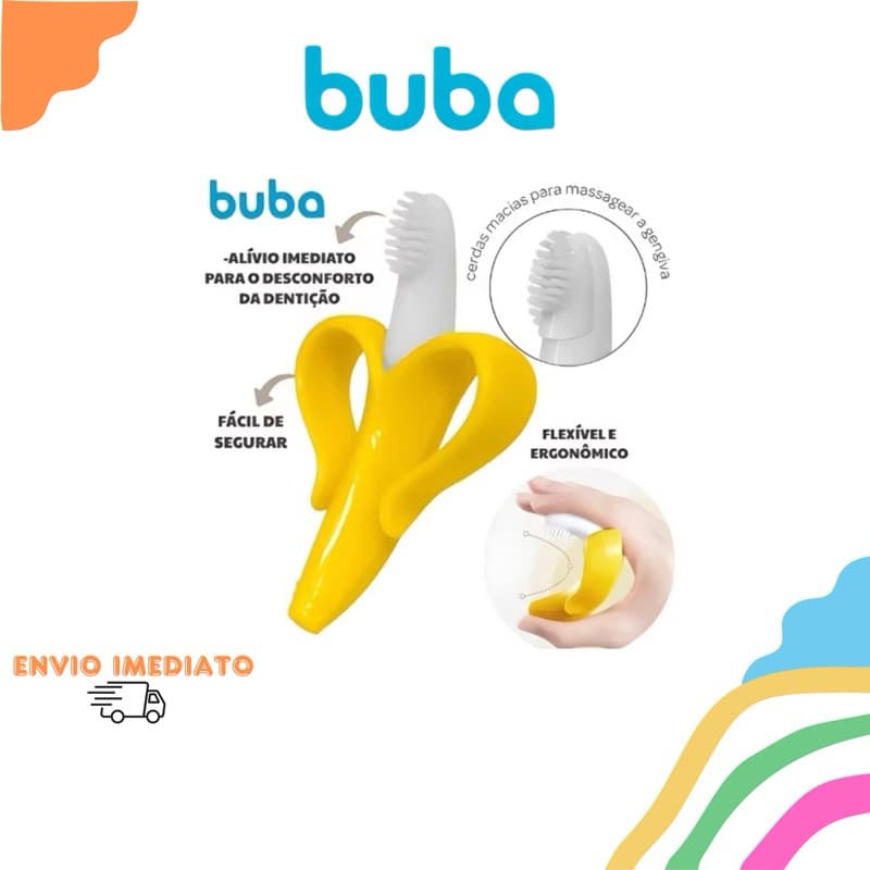 Massageador e Mordedor De Gengiva Banana Bananinha Bebê Buba