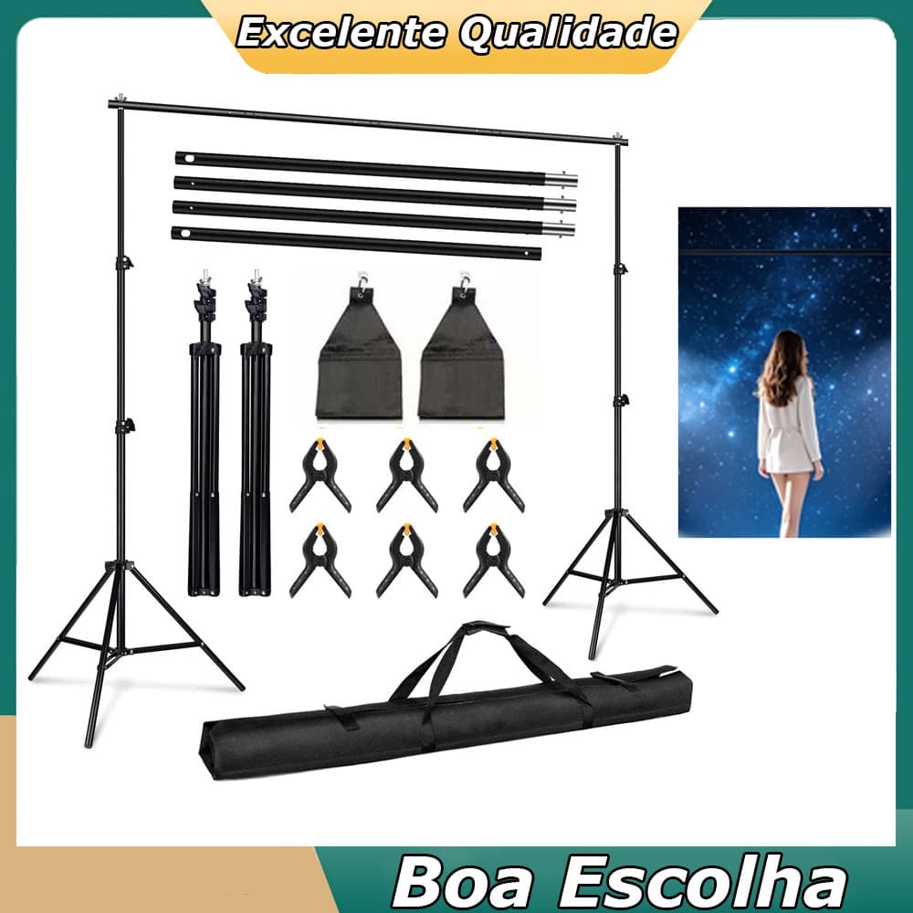 sistemas de suporte de cenário de estúdio fotográfico 2x3metros suporte de fundo com 6 grampos de fundo