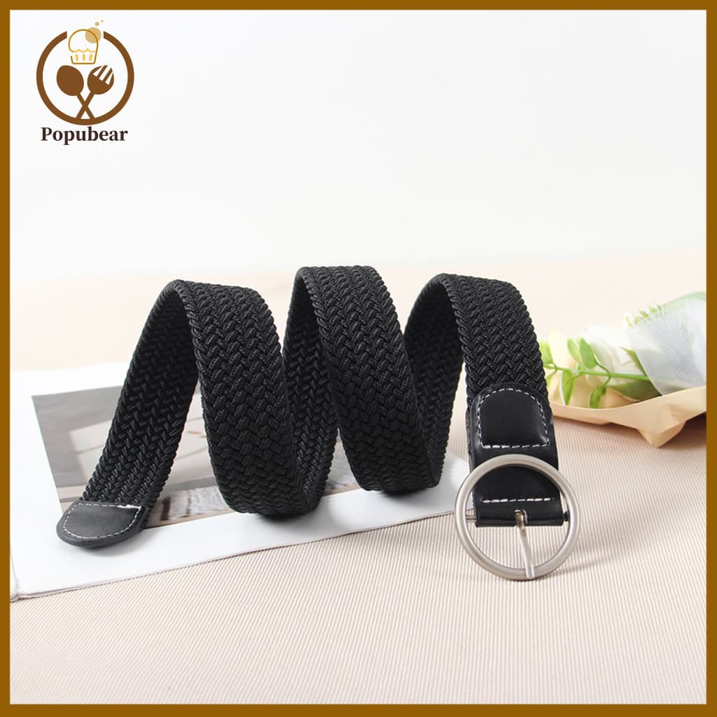 Women Canvas Belt Everyday Wear Women’s Braided No-hole Design Wear-resistant Waistband for Jeans Dresses Shirts – S