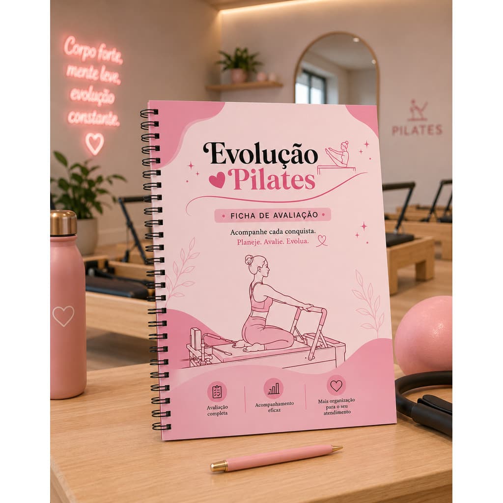 CADERNO DE AVALIAÇÃO E TRATAMENTO PILATES | A5 | 200  PAGINAS  / PRONTA ENTREGA E PERSONALIZAVEL