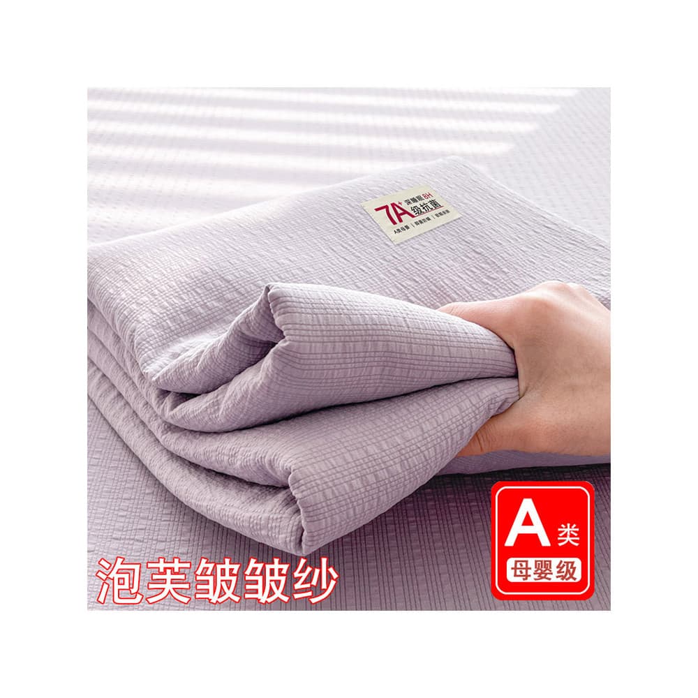 Classe A 7A Antibacteriano Puff Fio Enrugado Simples Cor Sólida Lençol de Peça Única Puro Algodão Sensação Dormitório Fr