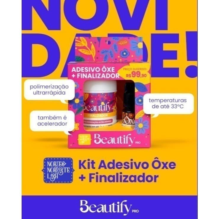 KIT FINALIZADOR  50ML + COLA ADESIVA OXE 3G BEAUTIFY - ENVIO IMEDIATO