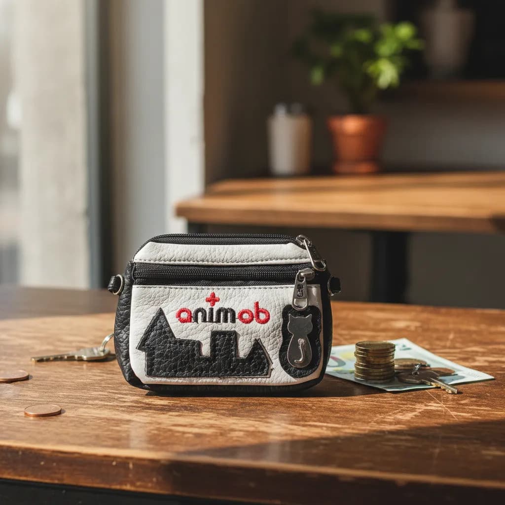 Mini Bolsinha Porta Moedas Courino Animob Feminino Com Alça