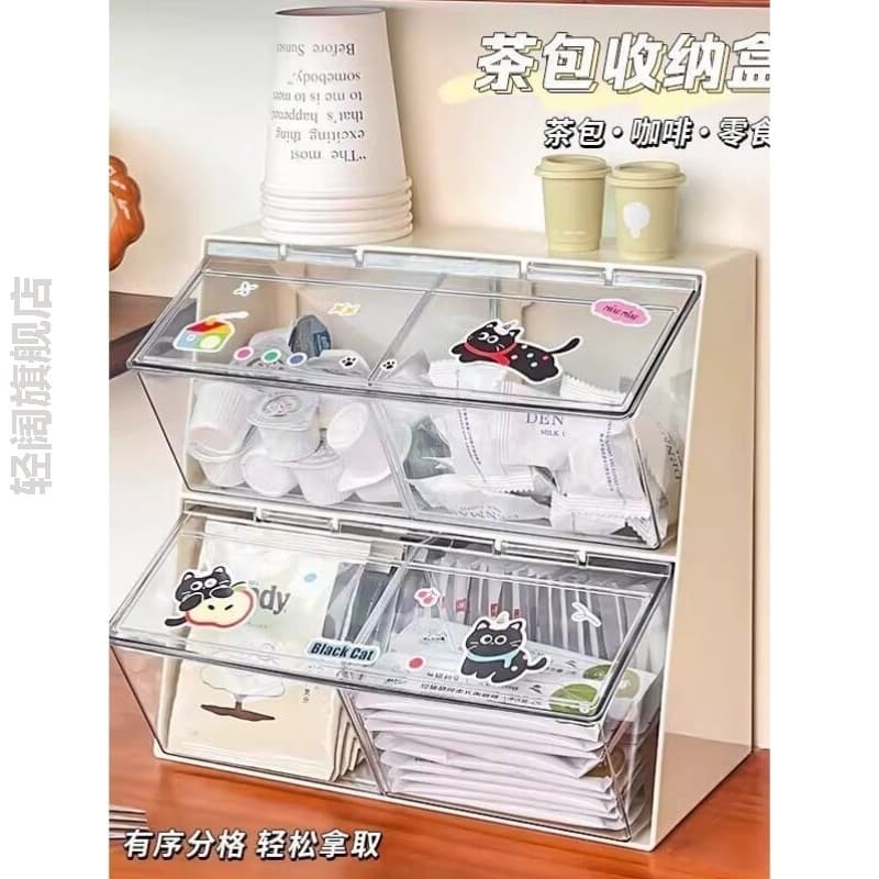 Rack de armazenamento em camadas de mesa, saco de chá, caixa de armazenamento, cápsula, lanches de café, Bar, saco de aç