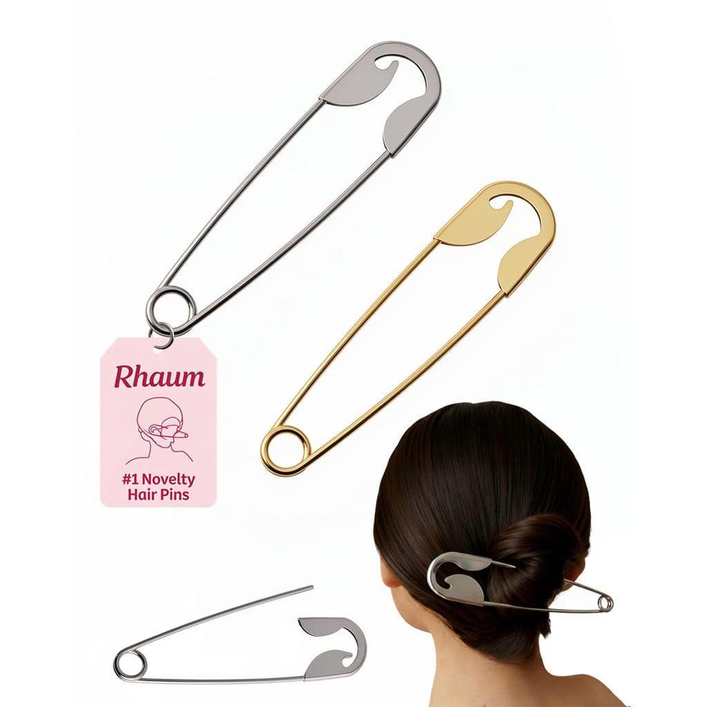 Presilhas MegaSafetyPin, 2 Peças de Presilhas de Segurança Gigantes, Presilha de cabelo grande de metal, Acessórios de c