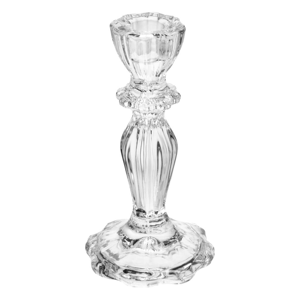 Castiçal Argos De Vidro Decorativo Porta Velas Mesa 16cm -Wolff